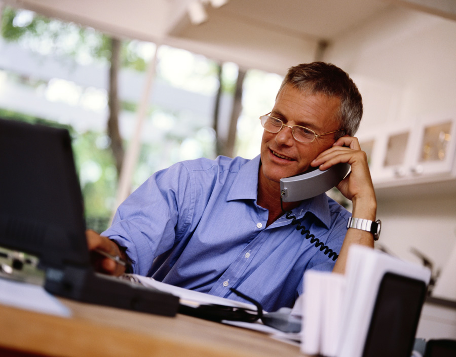 man on phone